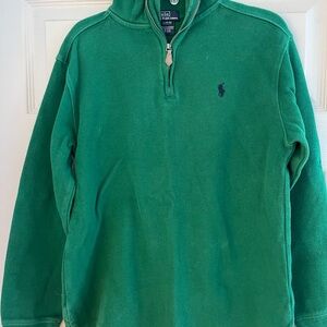 Boys Polo Ralph Lauren Green Quarter Zip Pullover
